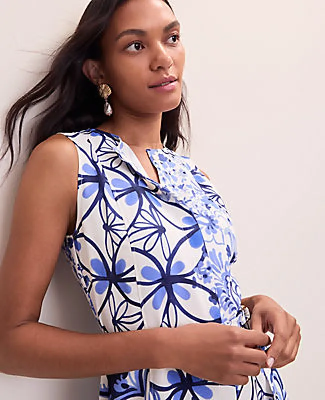 Ann Taylor Petite Paisley Belted Flare Dress made by Ann Taylor