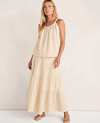 Ann Taylor Haven Well Within Organic Cotton Gauze Tiered Maxi Skirt sold by Ann Taylor product image thumbnail 2