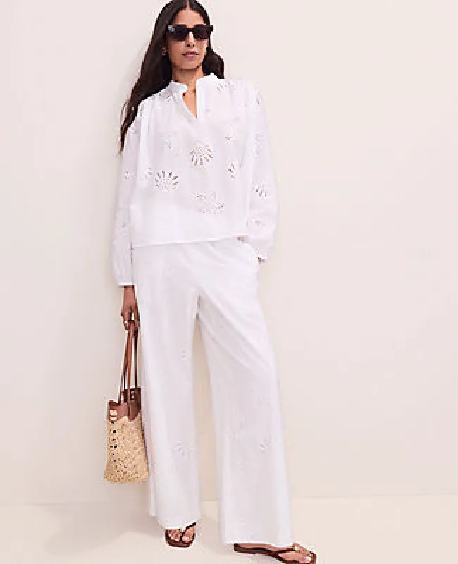 Ann Taylor The Petite Eyelet Easy Palazzo Pant made by Ann Taylor