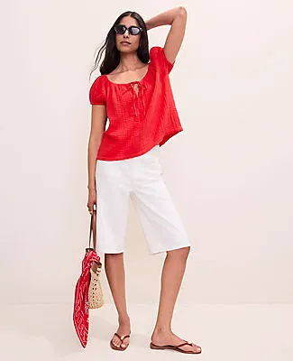 Ann Taylor Gathered Tie Neck Top sold by Ann Taylor