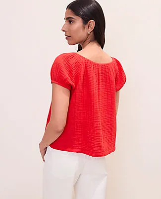 Ann Taylor Gathered Tie Neck Top sold by Ann Taylor product image thumbnail 2