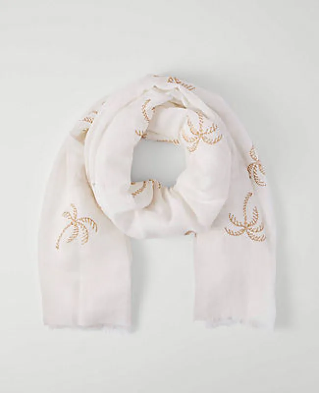 Ann Taylor Palm Tree Scarf made by Ann Taylor
