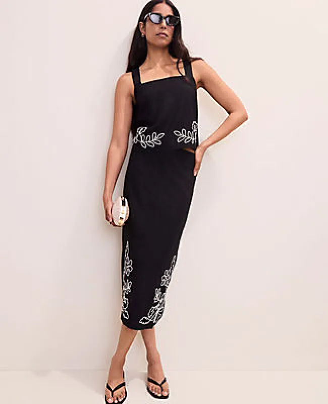 Ann Taylor Embroidered Square Neck Tank Top made by Ann Taylor