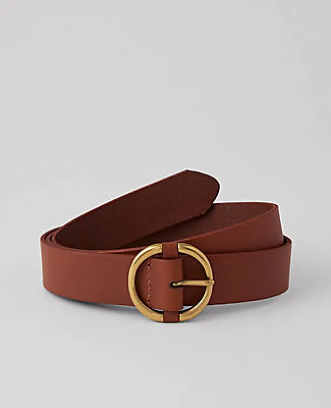 Ann Taylor Leather Round Buckle Belt made by Ann Taylor