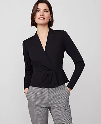 Ann Taylor Petite Pleat Waist Wrap Top sold by Ann Taylor