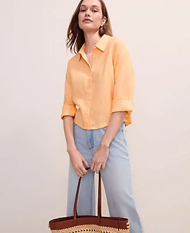 Ann Taylor The Linen Button Down Shirt made by Ann Taylor