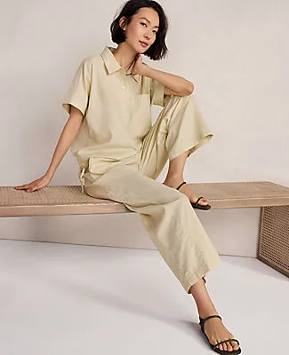 Ann Taylor Haven Well Within Organic Cotton Linen Barrel Leg Pants sold by Ann Taylor product image thumbnail 2