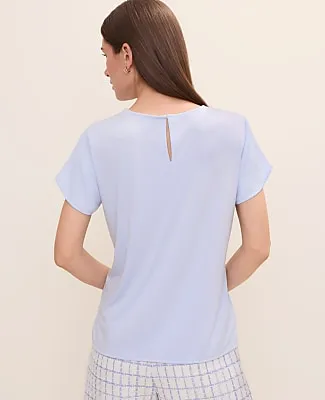 Ann Taylor Mixed Media Crew Neck Tee sold by Ann Taylor product image thumbnail 2