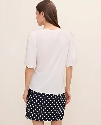 Ann Taylor Embroidered Mixed Media Top sold by Ann Taylor product image thumbnail 2