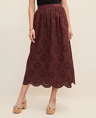 Ann Taylor Weekend Eyelet Gathered Maxi Skirt sold by Ann Taylor product image thumbnail 2