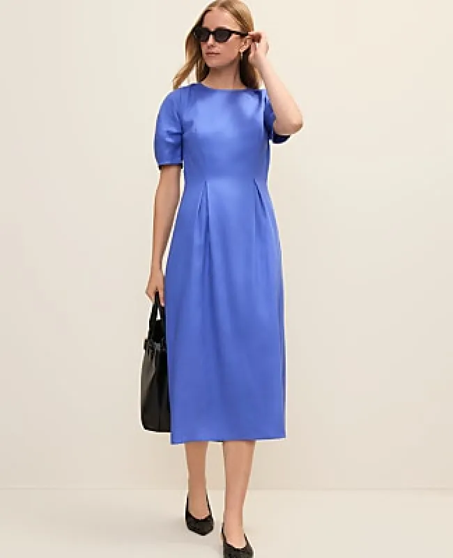 Ann Taylor Crew Neck Flare Midi Dress made by Ann Taylor