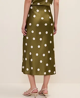 Ann Taylor Petite Dotted Satin Midi Slip Skirt sold by Ann Taylor product image thumbnail 3
