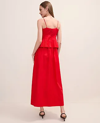Ann Taylor Pleated Peplum Midi Dress sold by Ann Taylor product image thumbnail 2