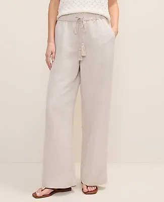 Ann Taylor Weekend Easy Fit Wide-Leg Pant in Linen Blend sold by Ann Taylor product image thumbnail 2