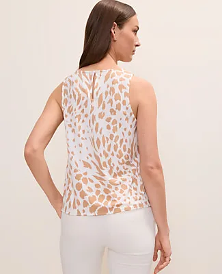 Ann Taylor Lace Trim Shell Top in Animal Print sold by Ann Taylor product image thumbnail 2