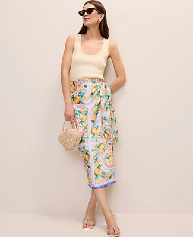 Ann Taylor Lemon Wrap Skirt in Satin made by Ann Taylor