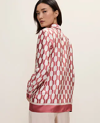 Ann Taylor Petite Geo Satin Modern Shirt sold by Ann Taylor product image thumbnail 2