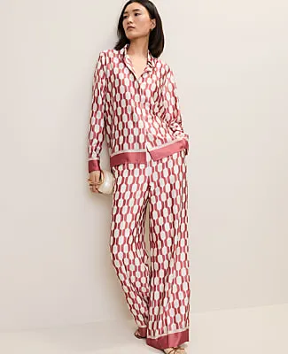 Ann Taylor Petite Geo Satin Modern Shirt sold by Ann Taylor product image thumbnail 3