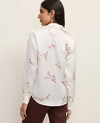 Ann Taylor Floral Satin Modern Shirt sold by Ann Taylor product image thumbnail 2