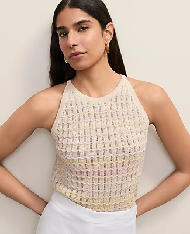 Ann Taylor Halter Sweater Shell Top in Ombré made by Ann Taylor