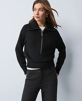 Ann Taylor Weekend Half-Zip Sweater sold by Ann Taylor