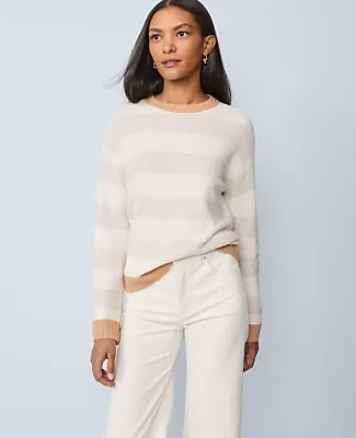 Ann Taylor Weekend Striped Crew Neck Sweater sold by Ann Taylor