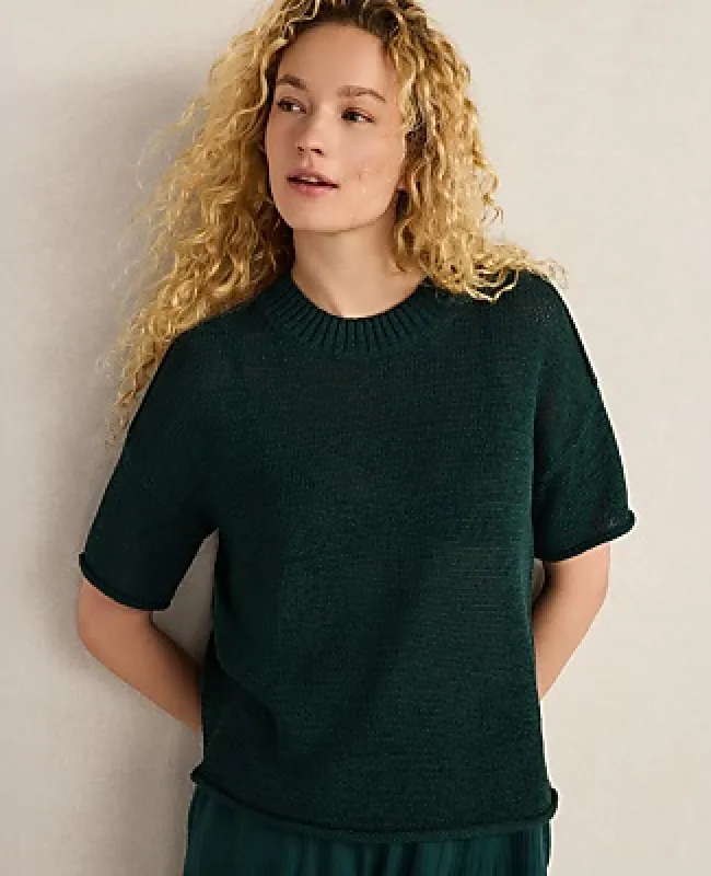 Ann Taylor Haven Well Within Organic Cotton Linen Tape Yarn Sweater made by Ann Taylor