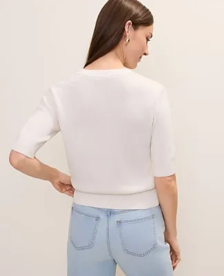 Ann Taylor Floral Appliqué Sweater Tee sold by Ann Taylor product image thumbnail 2