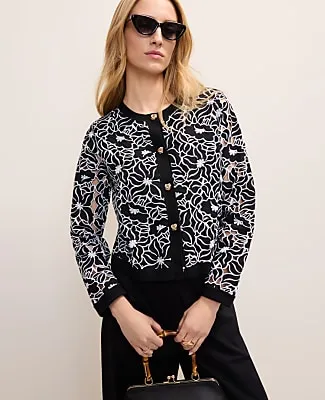 Ann Taylor Mixed Media Cardigan sold by Ann Taylor