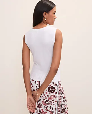 Ann Taylor Weekend Pointelle Tank Top sold by Ann Taylor product image thumbnail 2