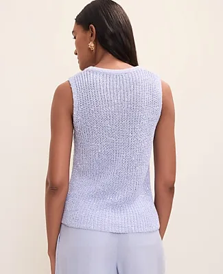 Ann Taylor Sequin Metallic Sweater Shell Top sold by Ann Taylor product image thumbnail 2