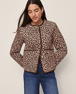Ann Taylor Petite Weekend Animal Print Quilted Jacket sold by Ann Taylor product image thumbnail 2