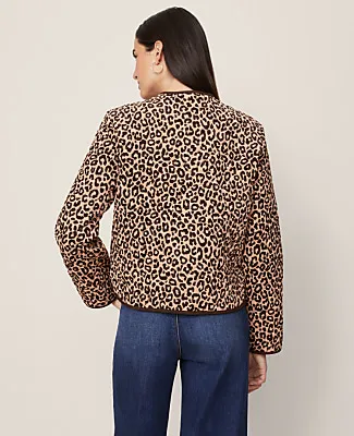 Ann Taylor Petite Weekend Animal Print Quilted Jacket sold by Ann Taylor product image thumbnail 3