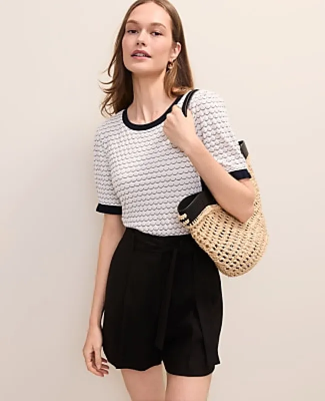 Ann Taylor Scalloped Ruffle Trim Top made by Ann Taylor