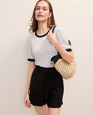 Ann Taylor Scalloped Ruffle Trim Top sold by Ann Taylor