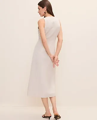 Ann Taylor Button Midi Dress in Linen Blend sold by Ann Taylor product image thumbnail 2