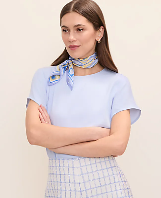 Ann Taylor Petite Mixed Media Crew Neck Tee made by Ann Taylor