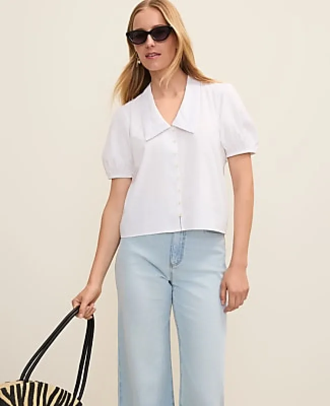 Ann Taylor Weekend Lace Trim Blouse made by Ann Taylor