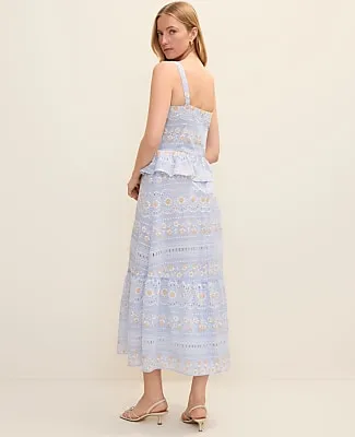 Ann Taylor Petite Eyelet Peplum Midi Dress sold by Ann Taylor product image thumbnail 2
