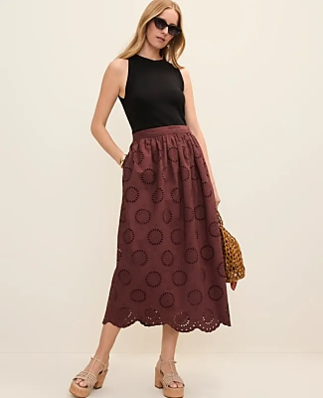 Ann Taylor Petite Weekend Eyelet Gathered Maxi Skirt made by Ann Taylor
