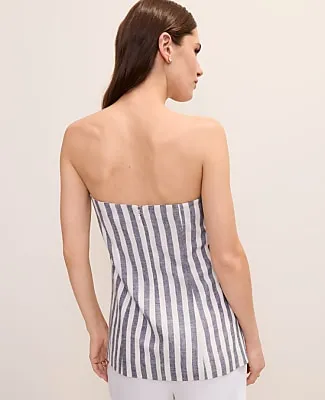 Ann Taylor Striped Strapless Top in Linen Blend sold by Ann Taylor product image thumbnail 2