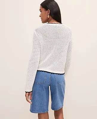 Ann Taylor Petite Scalloped Trim Cardigan sold by Ann Taylor product image thumbnail 2