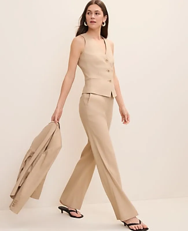 Ann Taylor The High Rise Trouser in Linen Blend made by Ann Taylor
