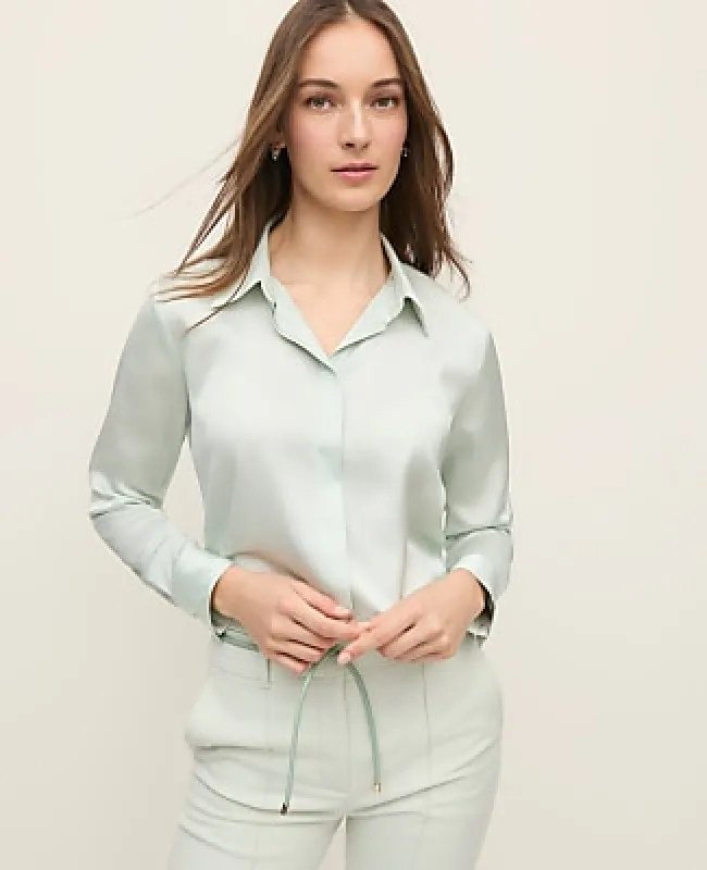 Ann Taylor Satin Modern Shirt made by Ann Taylor