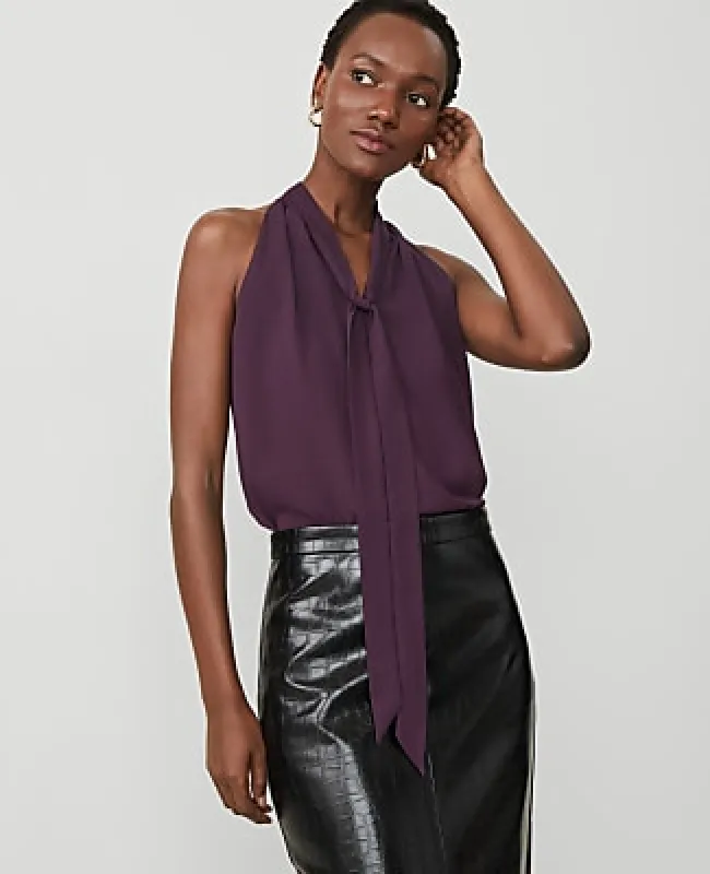 Ann Taylor Petite Tie Neck Halter Top made by Ann Taylor