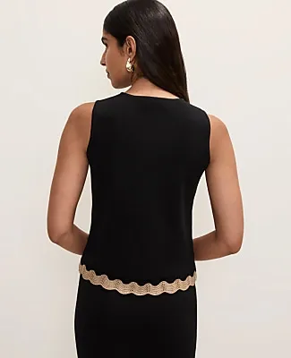 Ann Taylor Petite Metallic Trim Sweater Shell Top sold by Ann Taylor product image thumbnail 2