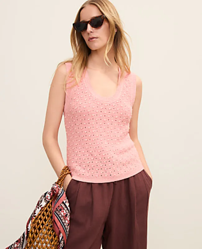Ann Taylor Weekend Popcorn Stitch Sweater Shell Top made by Ann Taylor