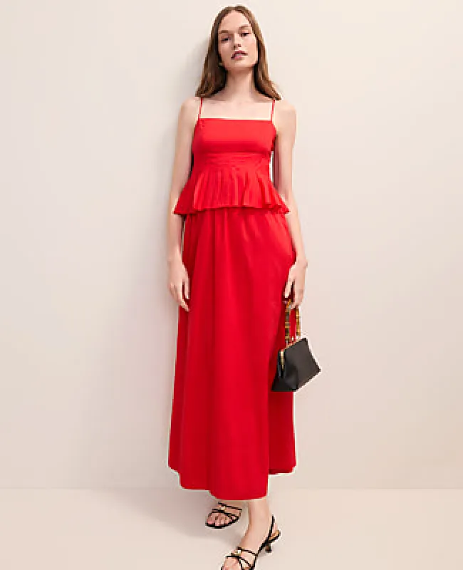 Ann Taylor Pleated Peplum Midi Dress made by Ann Taylor