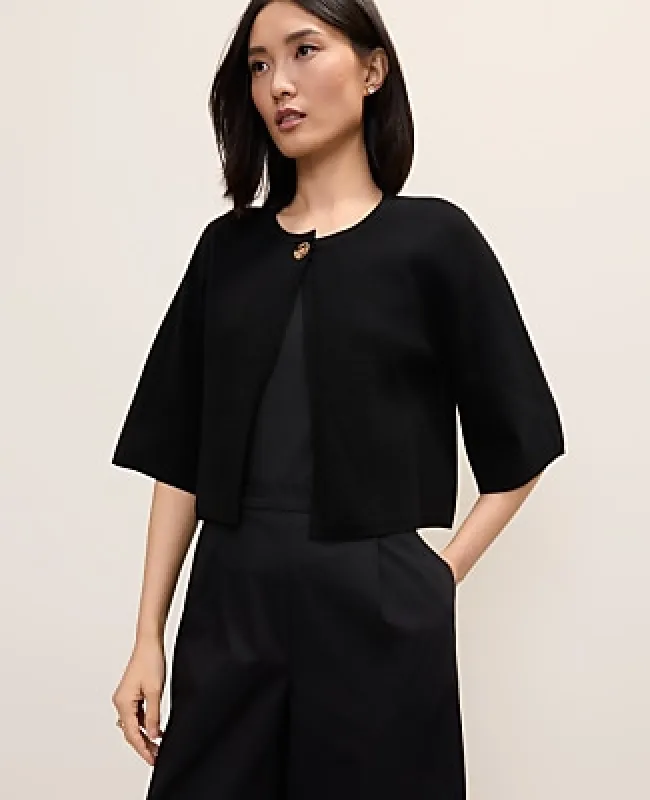 Ann Taylor Crew Neck Sweater Cape made by Ann Taylor