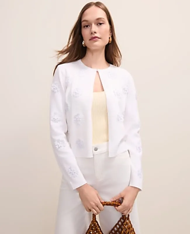 Ann Taylor Floral Appliqué Cardigan made by Ann Taylor